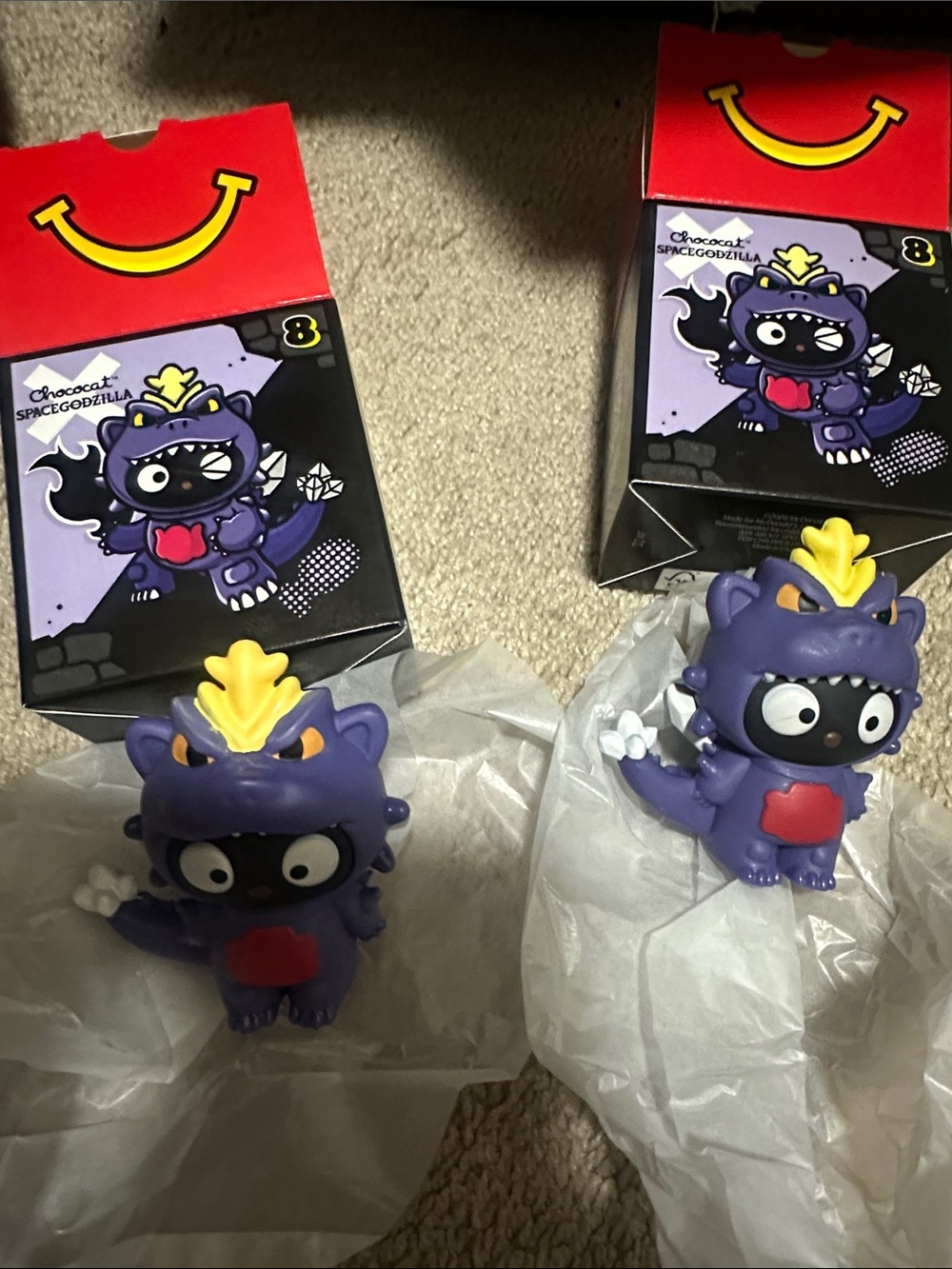 Chococat SpaceGodzilla Purple Vinyl Figure - McDonald’s set of 2